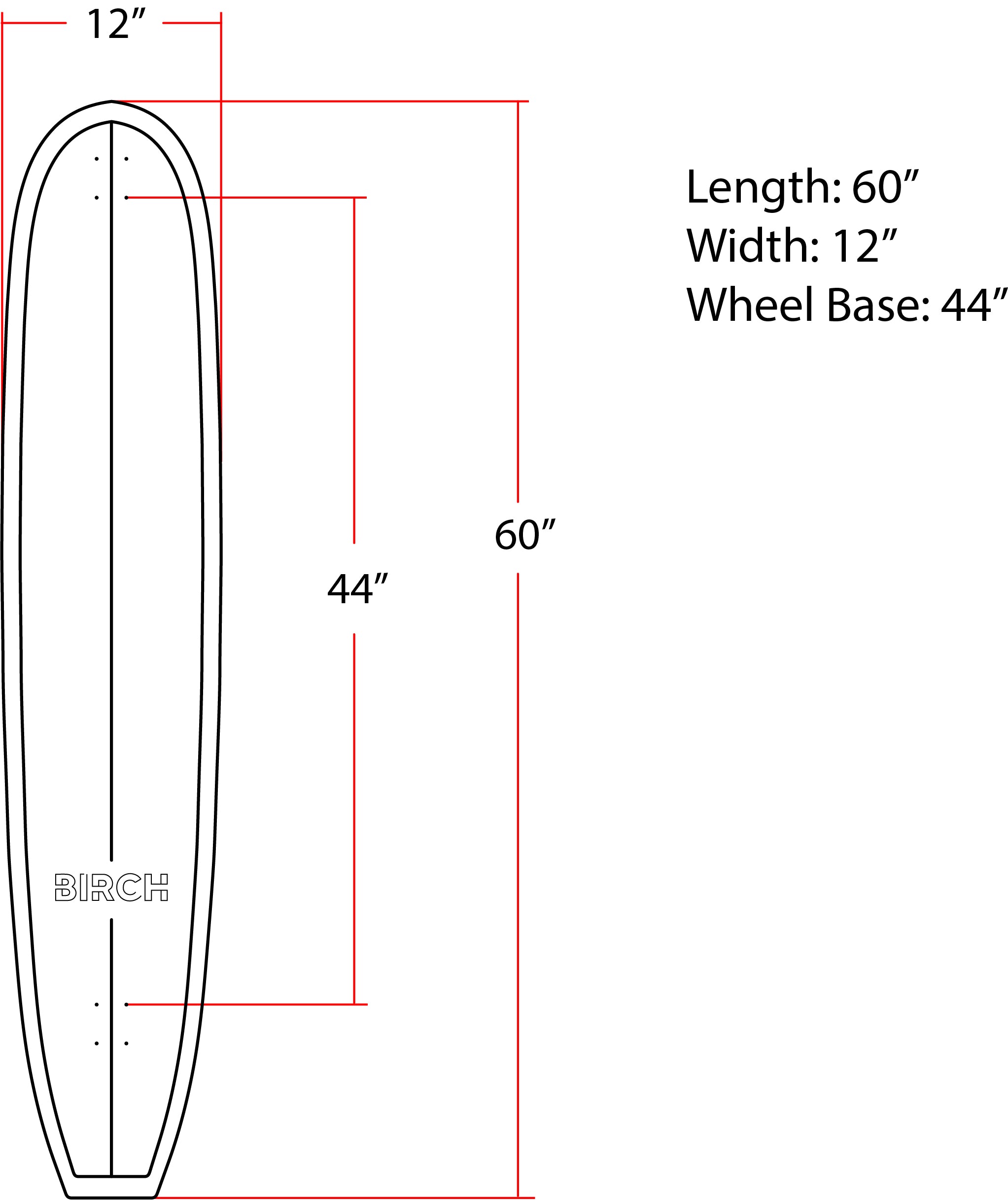 BIRCH 60" LOG Longboard Cruiser Skateboard - Complete Setup or Deck Only
